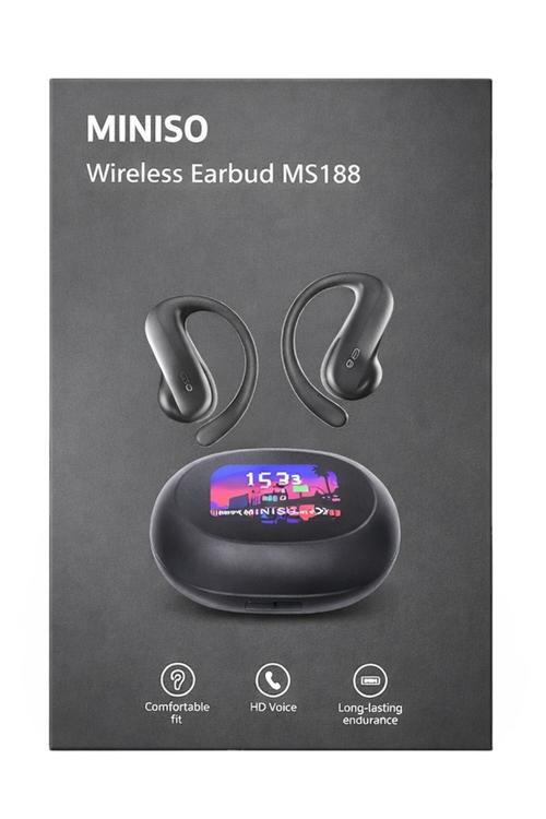 Refurbished Miniso Ai Language Translator Earbuds, Real Time Translator Earbuds, OWS LCD Touchscreen Translator Bluetooth Headphones Support 135 Languages & Accents, for Android & Apple, Pink MS188