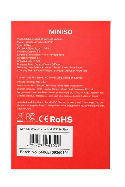 Refurbished Miniso Ai Language Translator Earbuds, Real Time Translator Earbuds, OWS LCD Touchscreen Translator Bluetooth Headphones Support 135 Languages & Accents, for Android & Apple, Pink MS188