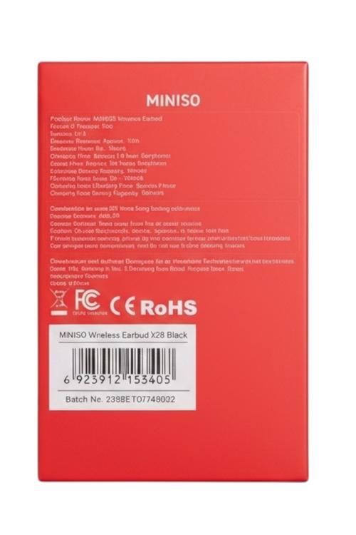 Refurbished Miniso Bluetooth Earbuds Lightweight Sport Fit HD Sound & Long-Lasting Battery Black X28