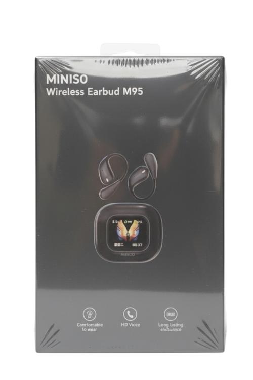 Refurbished Miniso Wireless Earbuds Bluetooth Headphones with Smart Display Charging Case, HD Voice, Comfortable Fit, Long Battery Life, Touch Control Beige M95