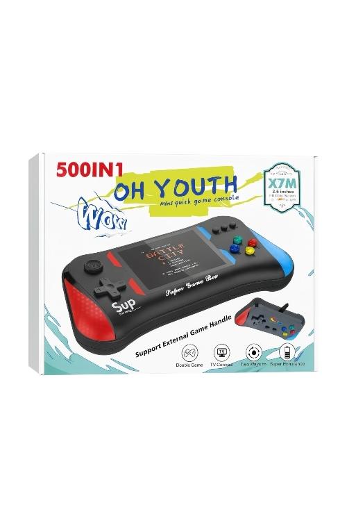 Handheld Retro Game Console 500-in-1 with TV Output without Remote X7M