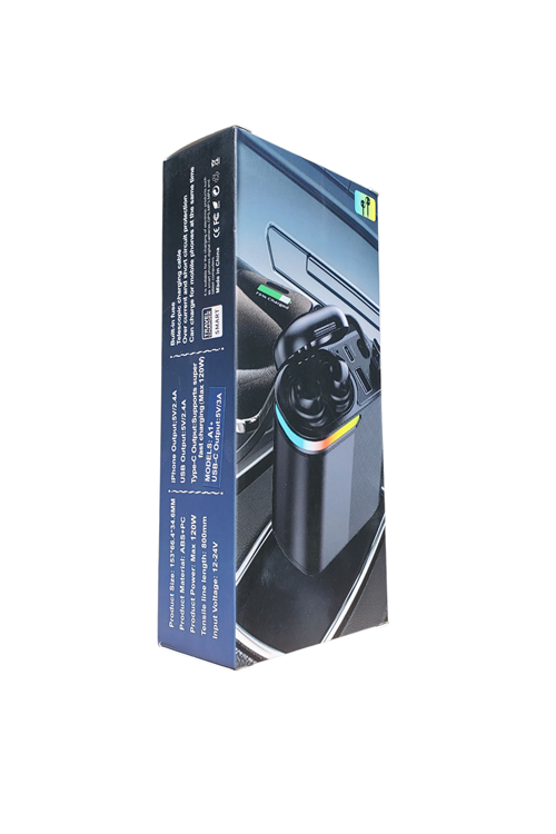Retractable 4 In 1 Car Charger and Wireless Earphones