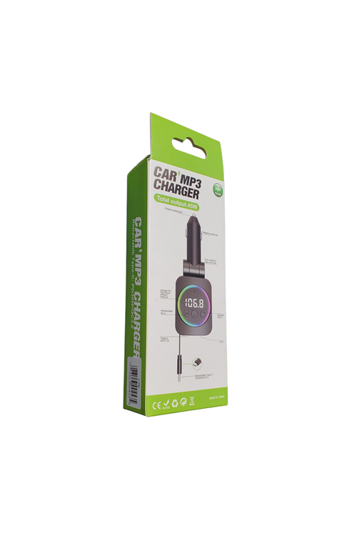 Retractable 45W FM Transmitter Fast Charging C76