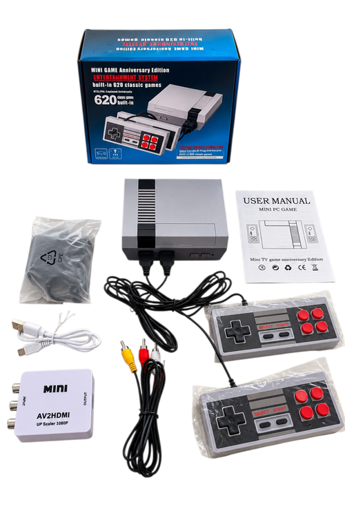 Retro Mini Game Console, 620 Built-In Classic Games with 2 Wired Controllers