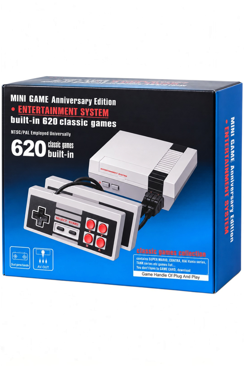 Retro Mini Game Console, 620 Built-In Classic Games with 2 Wired Controllers