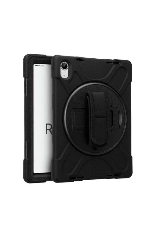 Rugged Anti-Shock Case for iPad 10.9 Gen 10 with Kickstand and Hand Strap Black