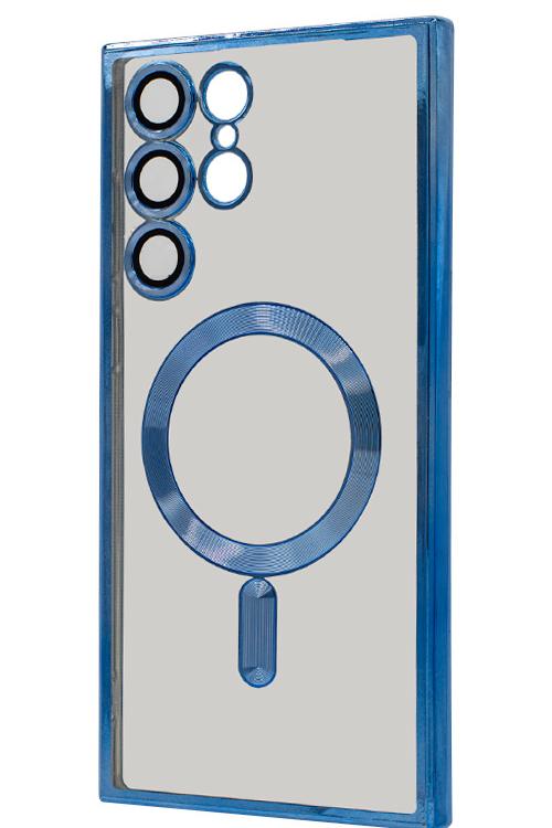 S22 Ultra TPU Case With Metallic Magnet Wholesale Blue