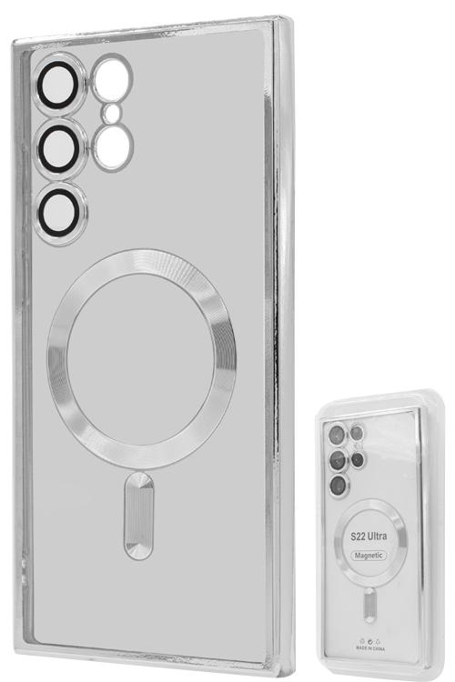 S22 Ultra TPU Case With Metallic Magnet Wholesale Silver