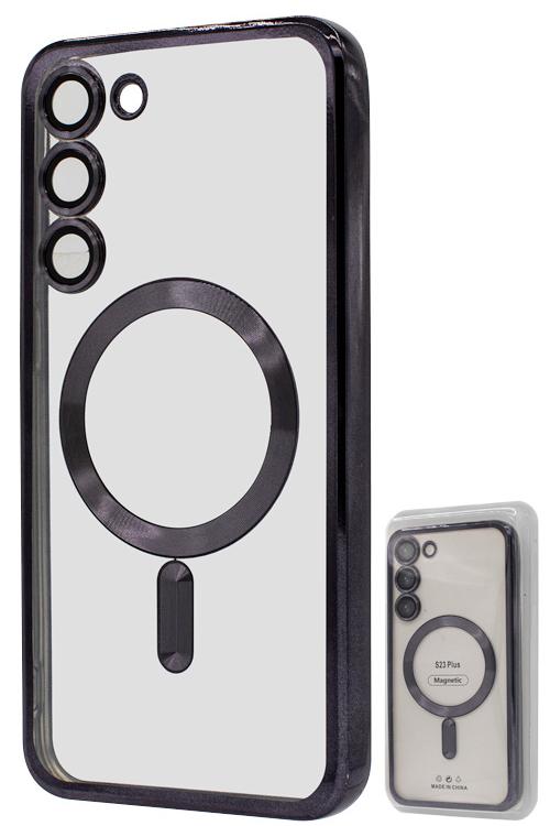 S23 Plus TPU Case With Metallic Magnet Wholesale Black