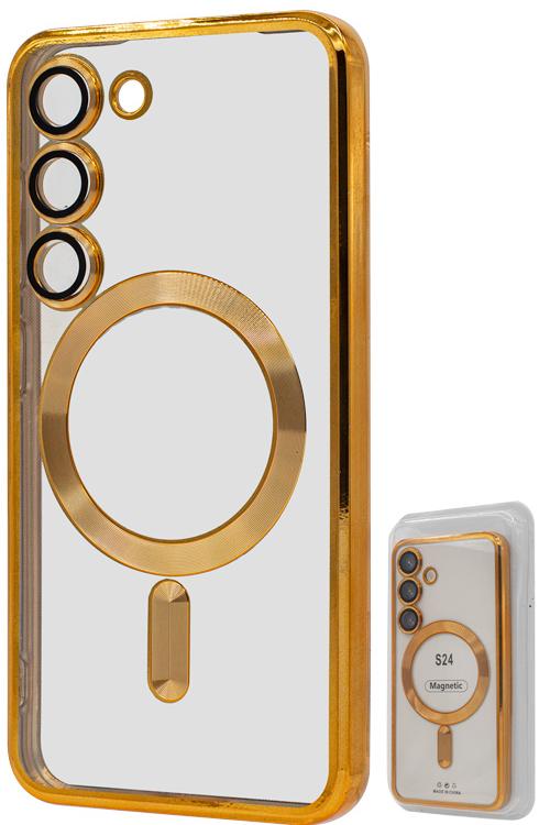 S24 TPU Case With Metallic Magnet Wholesale Gold