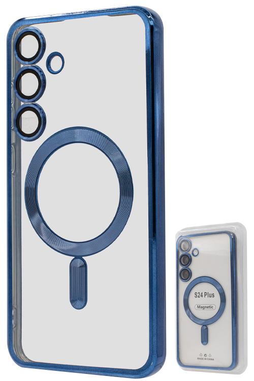 S24 Plus TPU Case With Metallic Magnet Wholesale Blue