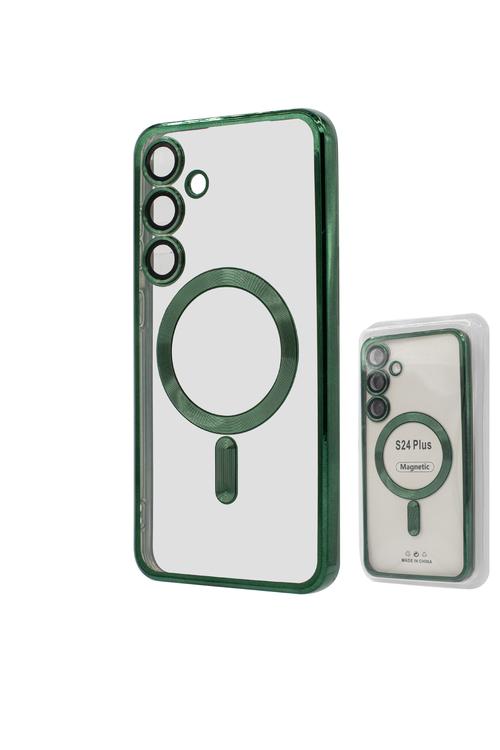 S24 Plus TPU Case With Metallic Magnet Wholesale Green