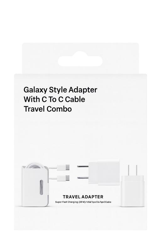 Samsung Style Adapter With C To C Cable Travel Combo TC25W White