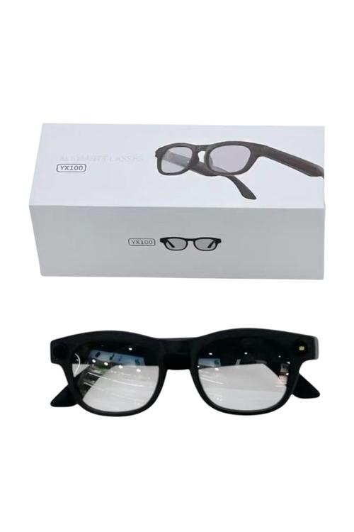 Smart Bluetooth Audio Glasses, Wireless Clear Lens Eyewear with Mic and Speakers YX100