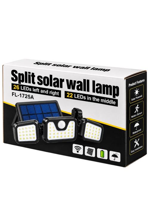 Split Solar Wall Lamp, 3 Head Solar Wall Light Outdoor Security Lamp FL1725A