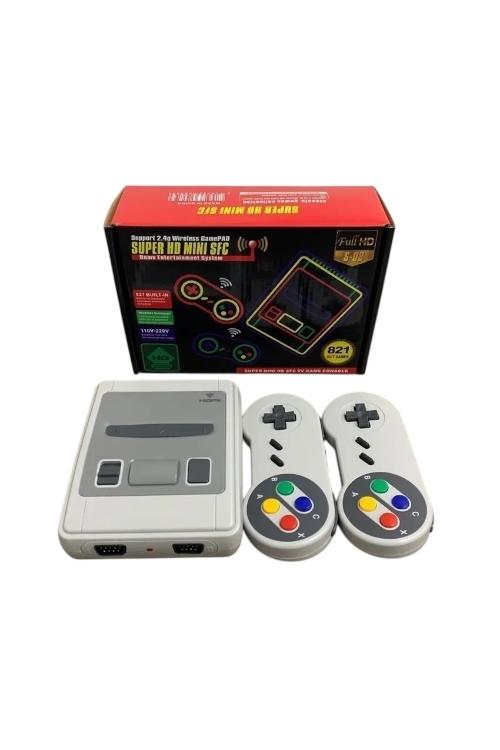 Super HD Mini SFC Wireless Retro Gaming Console 821 Built-In Classic Games (Dual Controllers) S03