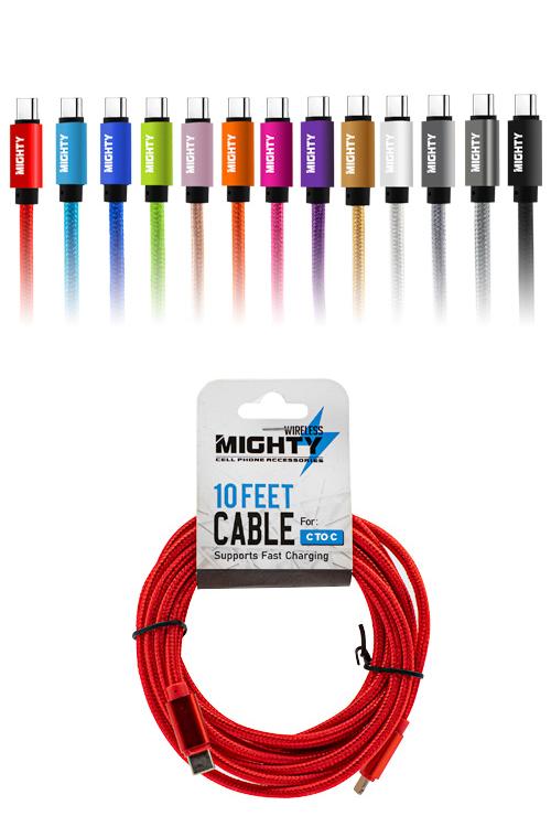 Type-c to Type-c 10ft Solid Cable Wholesale CC10FTSOLID