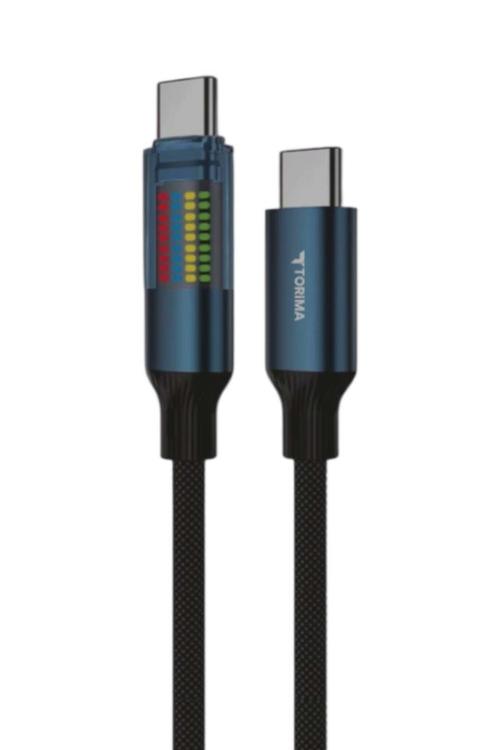 Torima 60W USB-C to USB-C Fast Charging Braided Cable with LED Screen U21