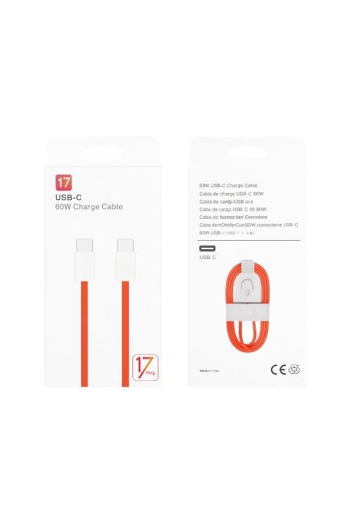Type-C to Type-C Fabric Cable in Box Orange MW907