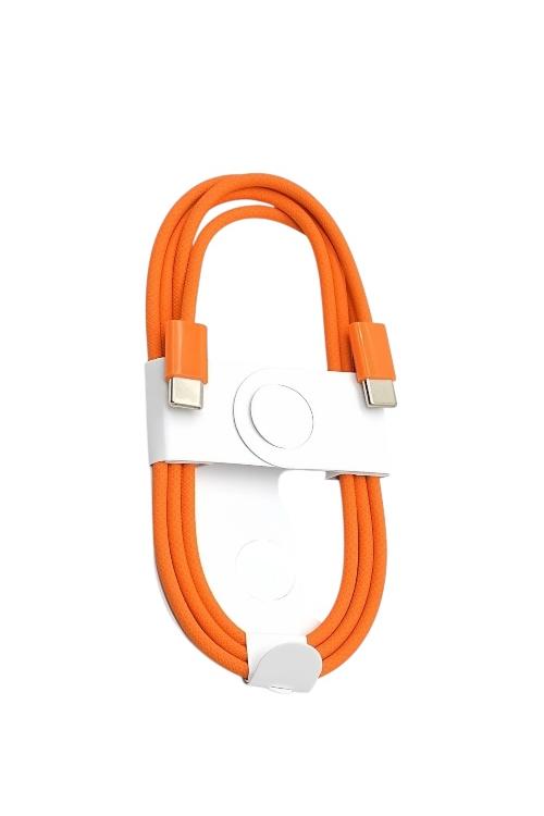 Type-C to Type-C Fabric Cable in Box Orange MW907