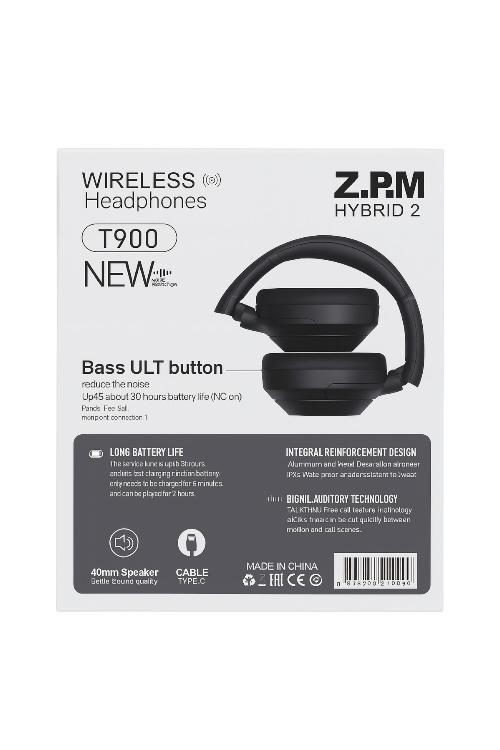 ULT Wireless Over-Ear Bluetooth Headphones Z.P.M Hybrid 2 T900
