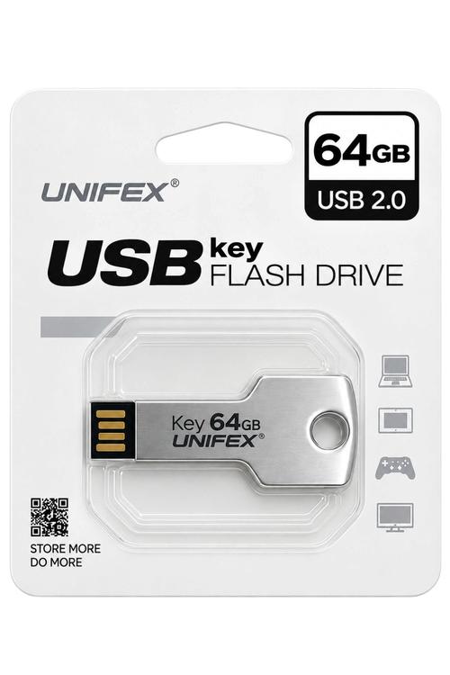 Unirex 64GB USB 2.0 Key Flash Drive USFK264 