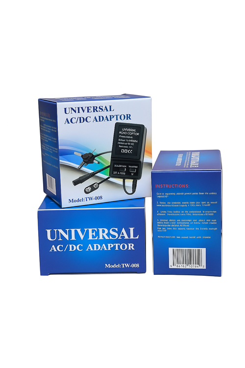 Universal Adaptor With Multiple Cables and Volt Dial TW008
