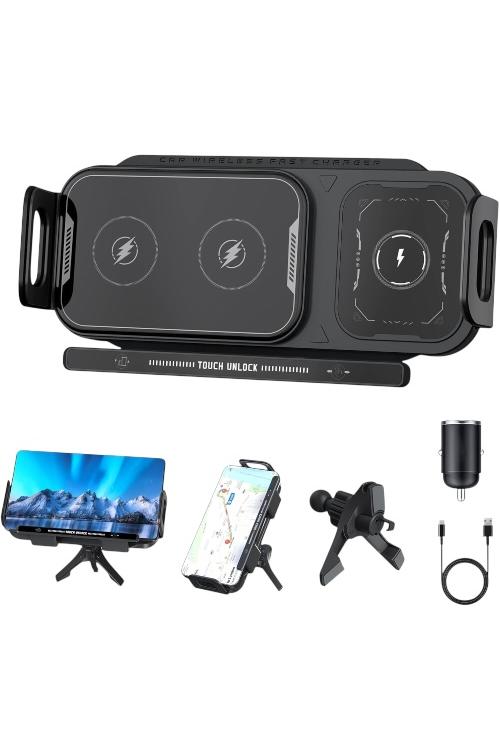 Wireless Car Charger and Folding Rotating Car Mount Z1