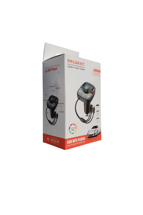 Wireless FM Transmitter with 3 Cables In 1 HM108 