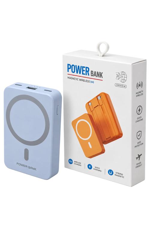 Wireless Magnetic Power Bank, 10,000mAh Portable Charger Blue MW922
