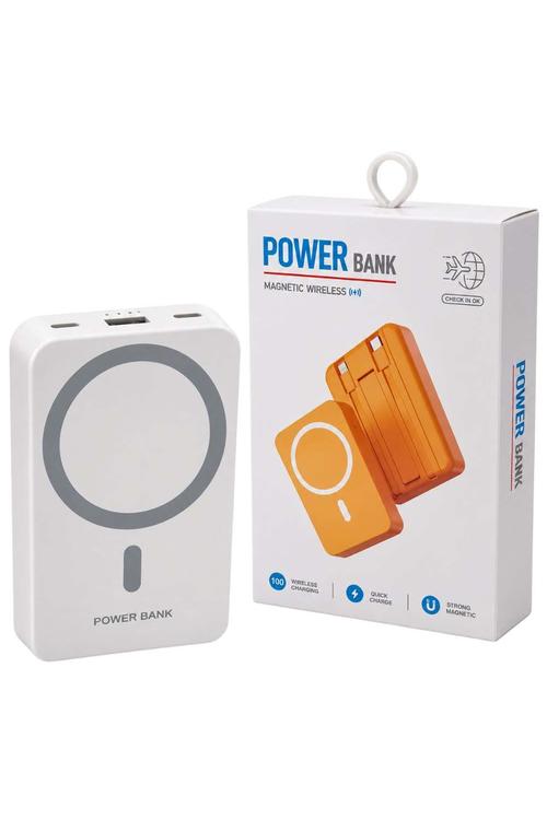 Wireless Magnetic Power Bank, 10,000mAh Portable Charger White MW922