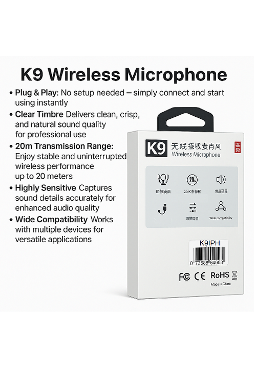 Wireless Microphone For 8-Pin Devices K9IP