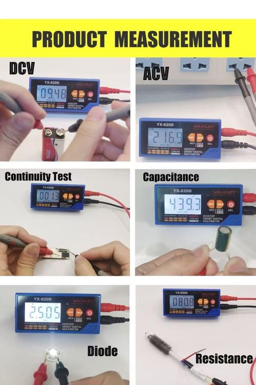 YAXUN Desktop Smart Digital Multimeter with a built-in lithium battery and NCV YX820D