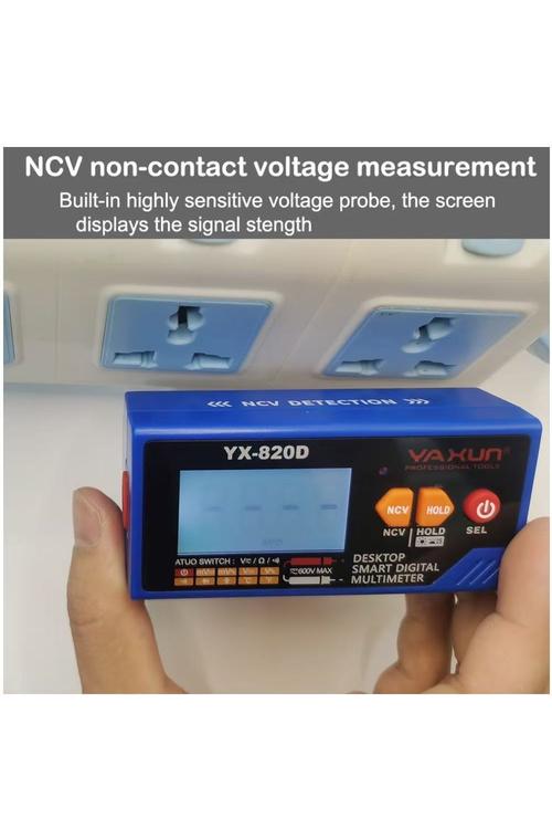 YAXUN Desktop Smart Digital Multimeter with a built-in lithium battery and NCV YX820D