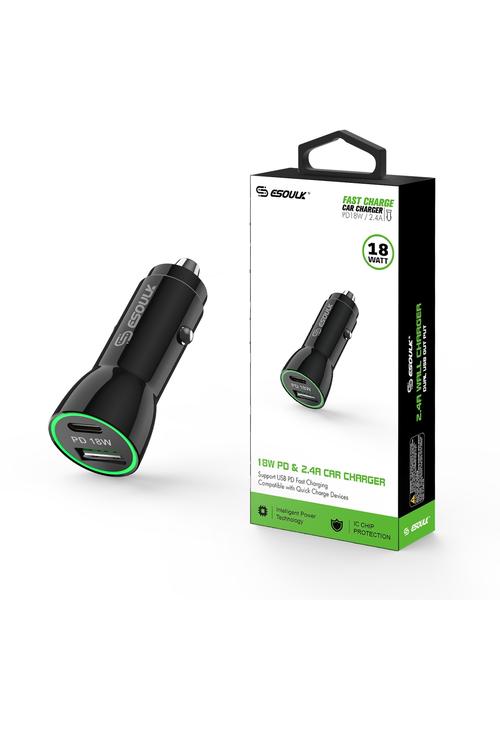 Esoulk 18W PD and USB Car Charger-EA11P