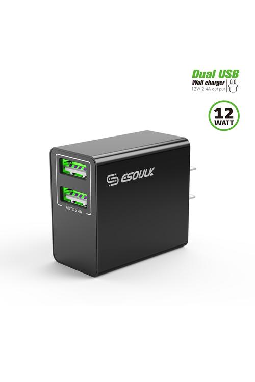 Esoulk 2.4A Dual USB Wall Plug-EA10P