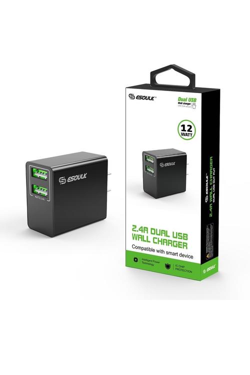 Esoulk 2.4A Dual USB Wall Plug-EA10P