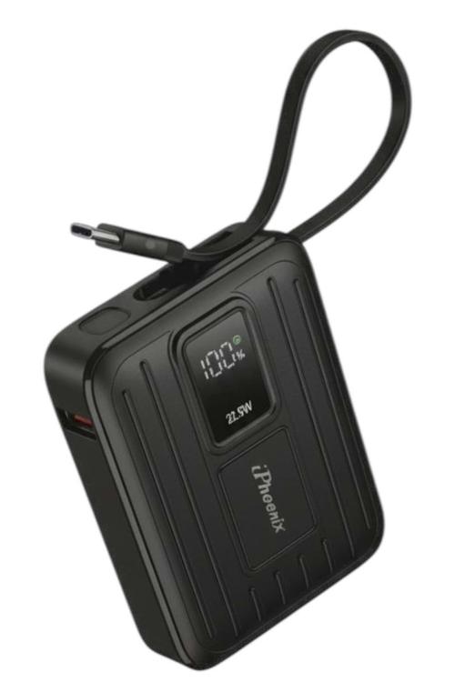 iPhoenix 10,000mAh Magnetic Wireless Power Bank with 22.5W Fast Charging and Digital Display IP17