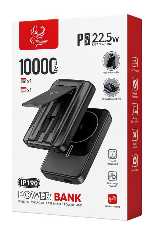 iPhoenix 22.5W Fast Charging 10,000mAh Power Bank with 15W Wireless Charging IP190
