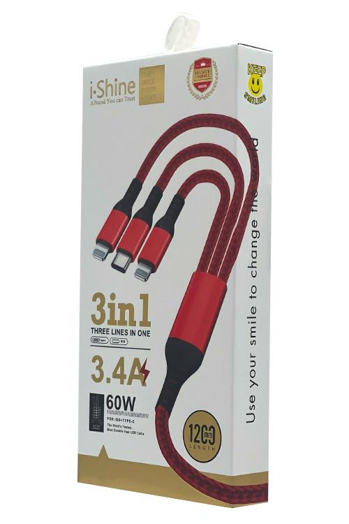 iShine 3-in-1 Cable 66W Fast Charging GTA30