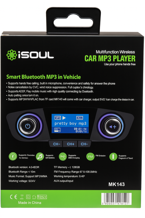 iSoul HandsFree Wireless FM Transmitter and Car Charger A2DP MK143