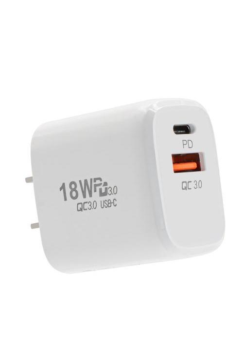 18W PD Wall Charger With USB Port MW8185 WHITE