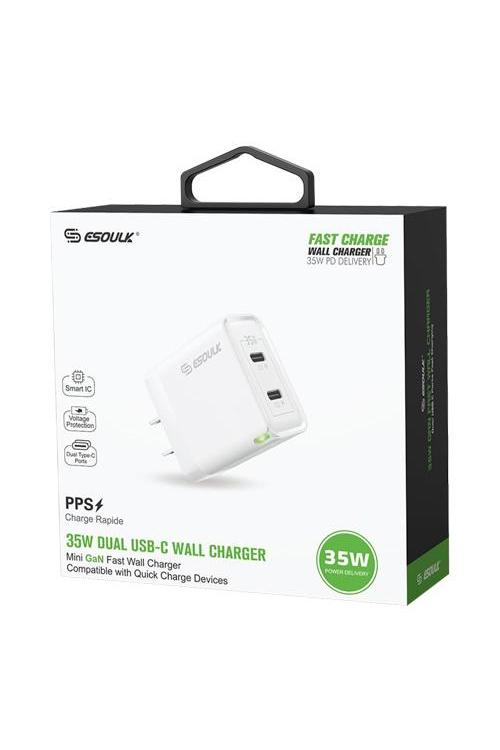 35W GaN Dual USB-C Wall Charger EK2003 