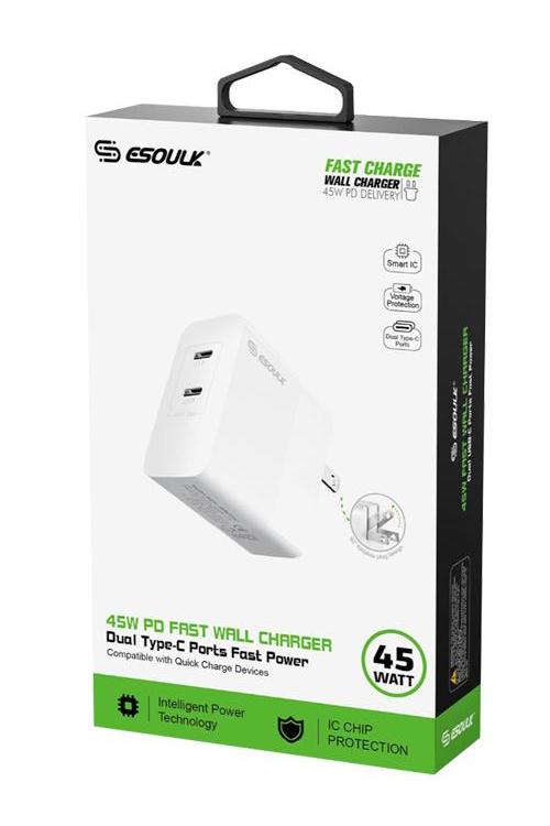 Esoulk 45W PD Dual Type C Fast Charger EK2002 