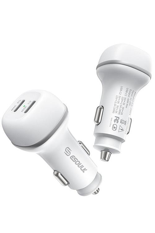 Esoulk 60W PD Dual USB-C Car Charging Plug EK2004WH