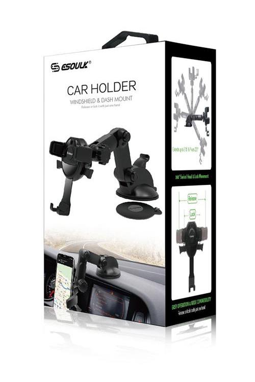 Esoulk One Touch Dashboard Windshield Car Mount-EH07PBK