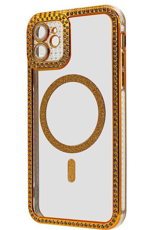 Iphone 11 Bling Mag Case Wholesale Gold