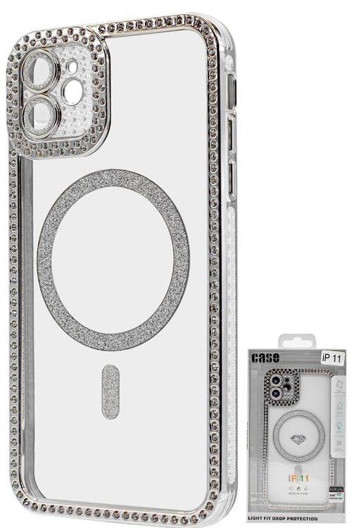 Iphone 11 Bling Mag Case Wholesale Silver