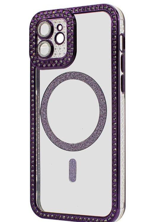 Iphone 12 Bling Mag Case Wholesale Purple