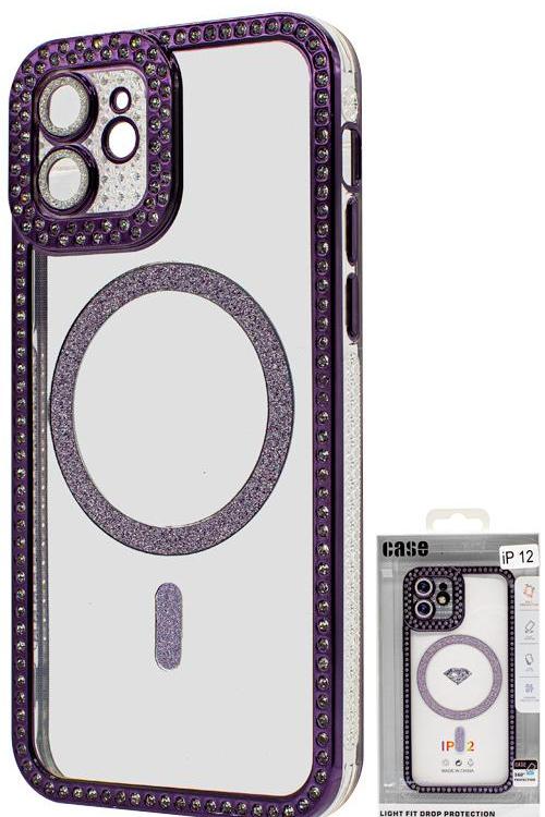 Iphone 12 Bling Mag Case Wholesale Purple